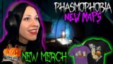 TRYING PHASMOPHOBIA NEW MAPS + NEW  HALLOWEEN MERCH ANNOUNCEMENT